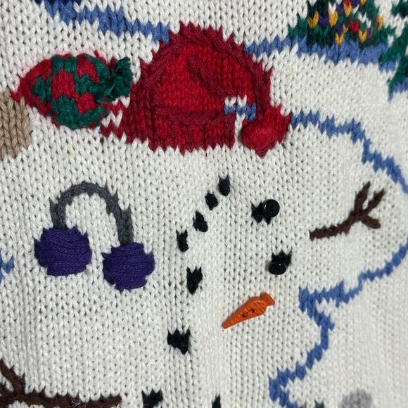 Vintage Signatures by Northern Isles Snowman Hand Knitted Sweater Sz L - Picture 11 of 15